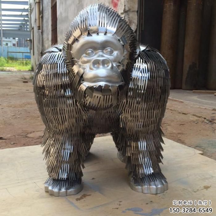 庭院猩猩雕塑，動物主題，拉絲工藝