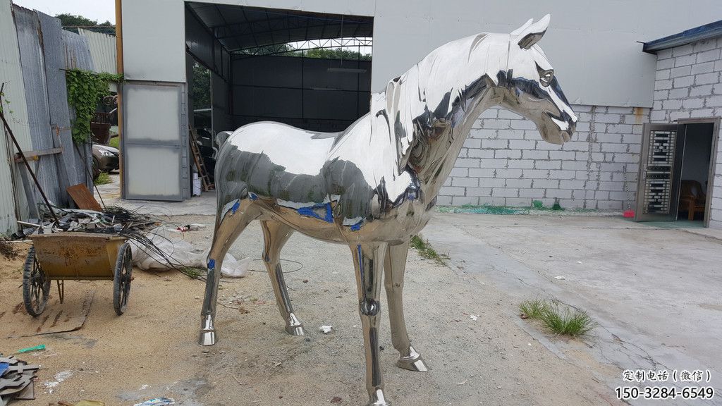 園林戰(zhàn)馬雕塑，文化標(biāo)識，電鍍工藝