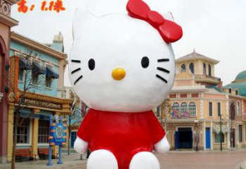 庭院小貓雕塑，現代小品，彩繪工藝