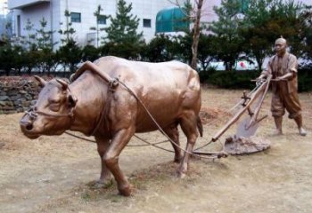 農村小牛雕塑，廣場擺件，抽象工藝