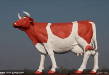 農村小牛雕塑，歐式主題，彩繪工藝