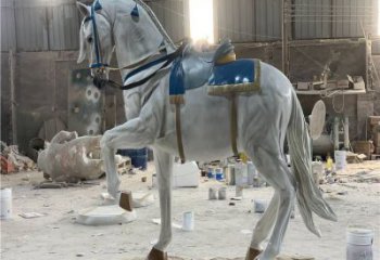 小區戰馬雕塑，仿真主題，彩繪工藝效果