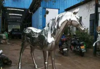 庭院戰馬雕塑，動物主題，拋光工藝