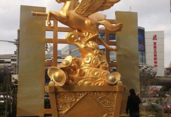 庭院戰(zhàn)馬雕塑，現(xiàn)代小品，彩繪工藝