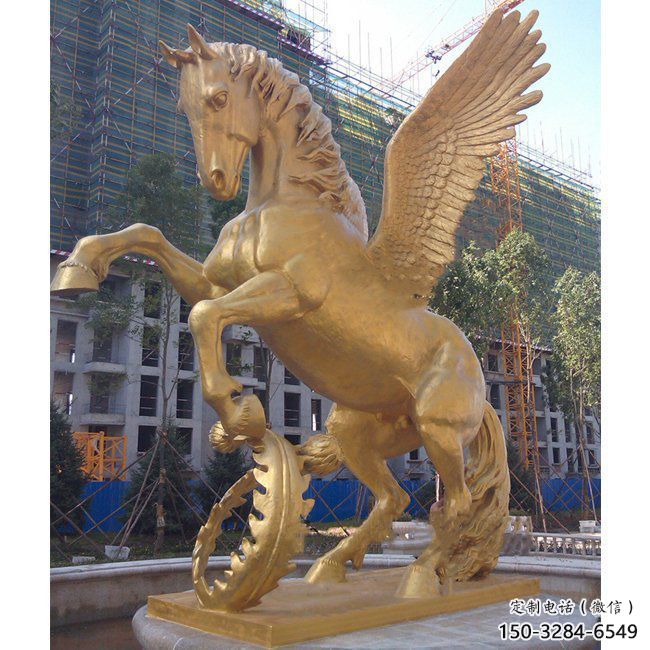 售樓部天馬雕塑，家禽小品，鍍銅工藝