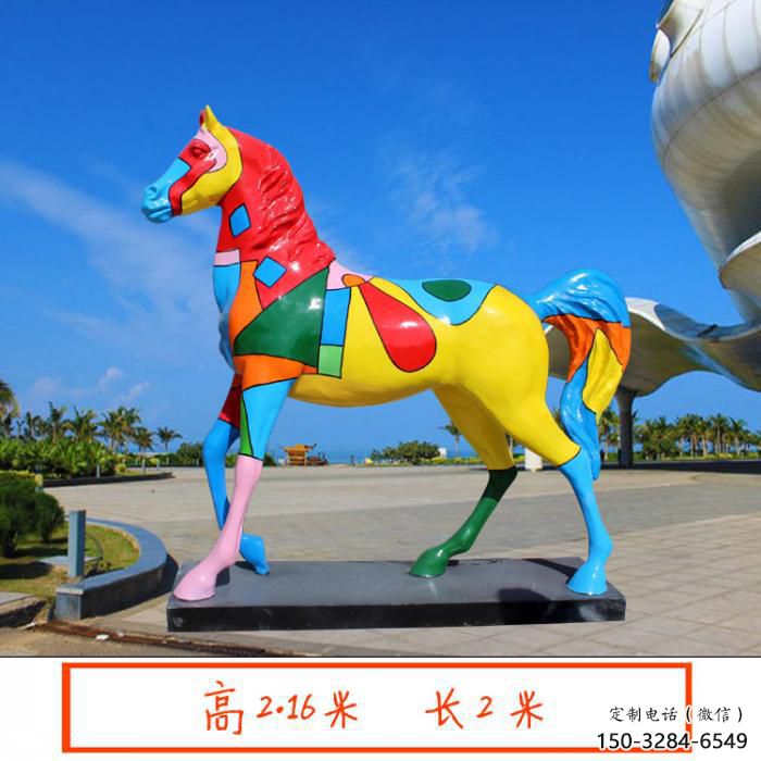 廣場小馬雕塑，動物擺件，仿古工藝