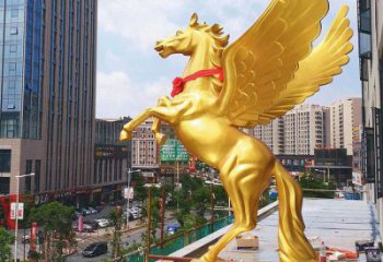 校園天馬雕塑，動物題材，鍍銅工藝