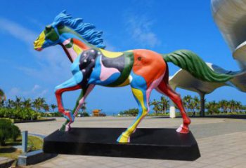 街道小馬雕塑，動物小品，卡通效果工藝
