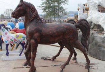 庭院小馬雕塑，動物小品，廣場擺件