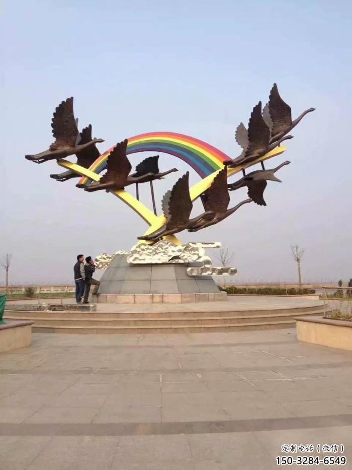 售樓處大雁雕塑 商業(yè)街仿真雕塑 動(dòng)物擺件