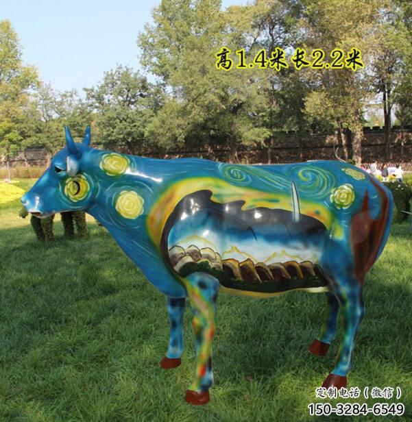 田間公牛雕塑 彩繪仿真雕塑 園林?jǐn)[件