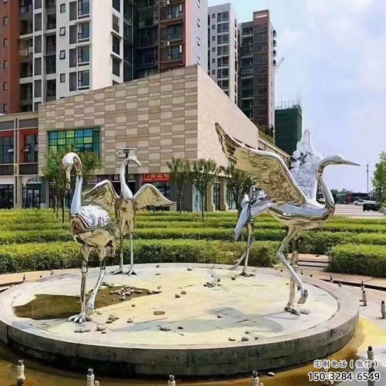 鏤空白鶴雕塑 廣場近代雕塑 門口小品