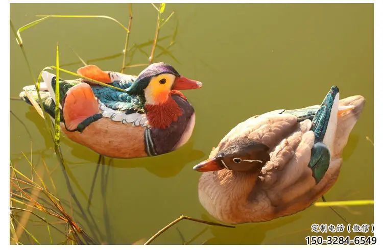 商場鴛鴦雕塑 仿真雕塑 店門口小品