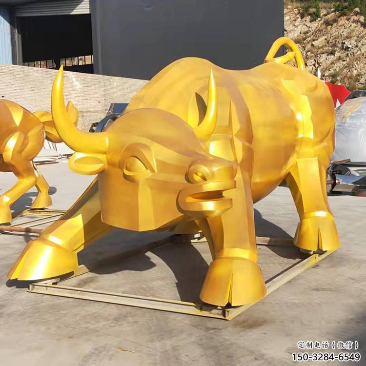 酒店黃牛雕塑，家禽主題，鍍銅工藝