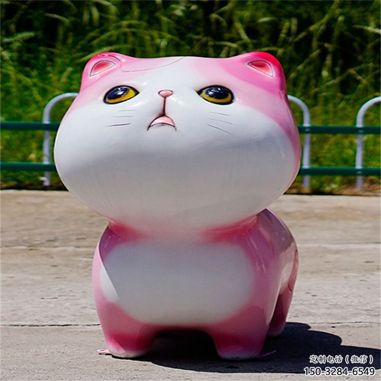 公園貓咪雕塑，噴砂發光雕塑，鑄銅工藝