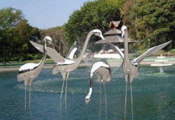 水景白鶴雕塑 風景區幾何雕塑 廣場小品