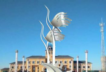 庭院白鶴雕塑 城市古銅色雕塑 音樂小品