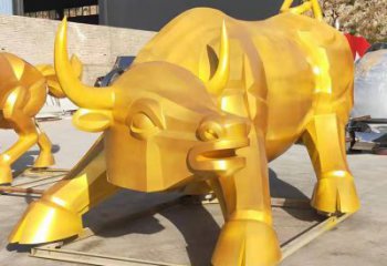 酒店黃牛雕塑，家禽主題，鍍銅工藝