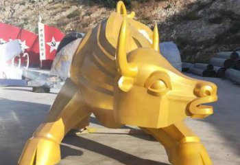 庭院黃牛雕塑，動物主題，鍍銅工藝