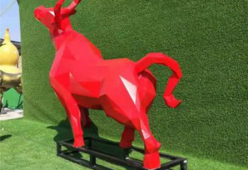 庭院黃牛雕塑廠家，現代小品，彩繪工藝