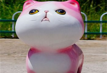 公園貓咪雕塑，噴砂發(fā)光雕塑，鑄銅工藝