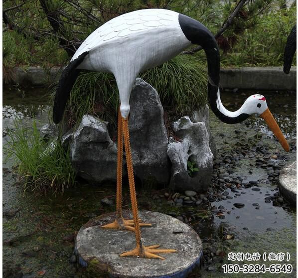 小區白鷺雕塑，拉絲海洋雕塑，抽象效果