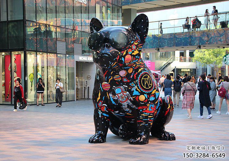 操場哈巴狗雕塑，鏤空海洋雕塑，噴砂制造