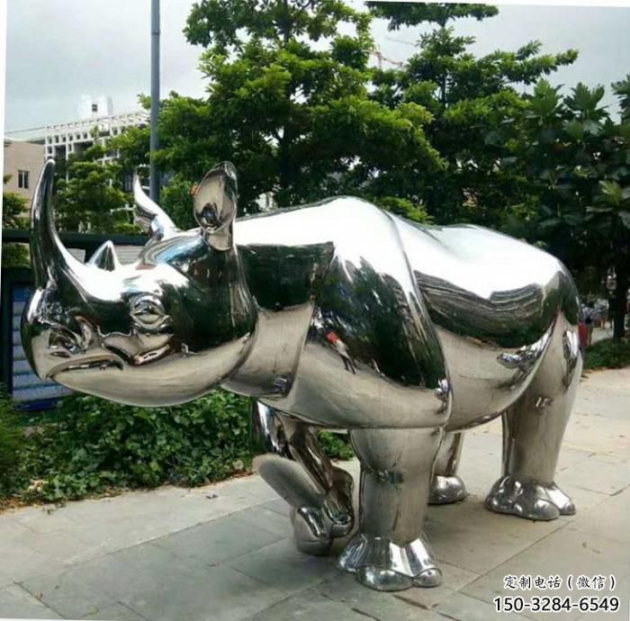 農村犀牛雕塑，鏤空海洋雕塑，抽象效果