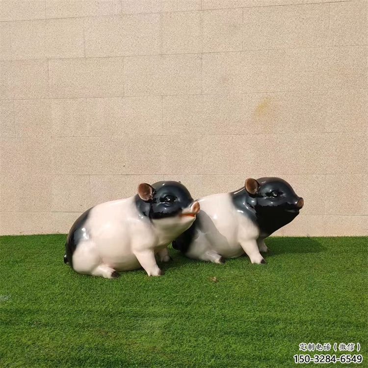 冷飲店野豬雕塑，鍍銅海洋雕塑，鏡面工藝