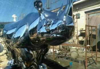 酒店犀牛雕塑，鍍金歐式雕塑，仿古擺件