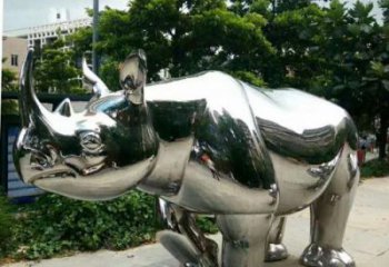 農村犀牛雕塑，鏤空海洋雕塑，抽象效果