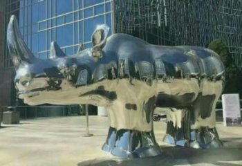 幼兒園犀牛雕塑，鐵藝文化雕塑，鑄造制作