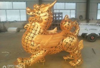 售樓部貔貅雕塑，噴砂發光雕塑，彩繪題材