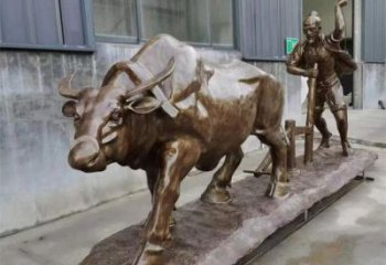 冷飲店老牛雕塑，鍍銅海洋雕塑，鏡面工藝