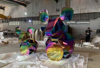 小區(qū)老鼠雕塑，拉絲海洋雕塑，抽象效果