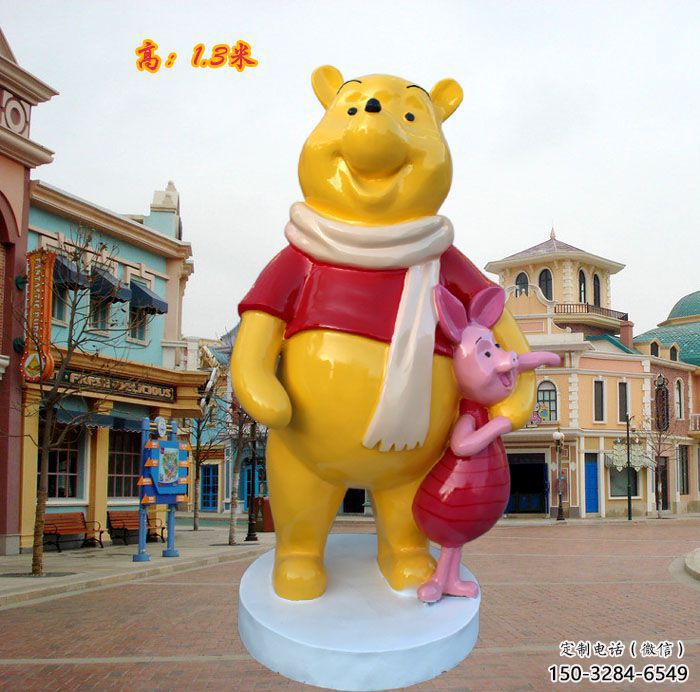 室內維尼熊雕塑，拉絲海洋雕塑，抽象效果