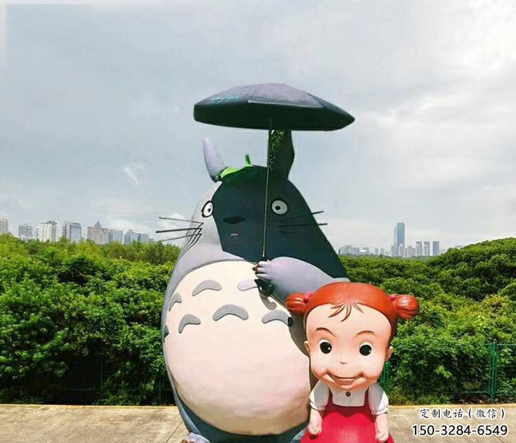 廣場龍貓雕塑，卡通水景雕塑，抽象效果