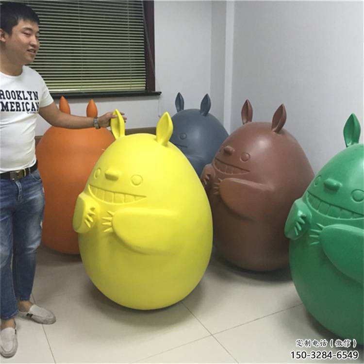 農(nóng)村龍貓雕塑，鏤空海洋雕塑，抽象效果