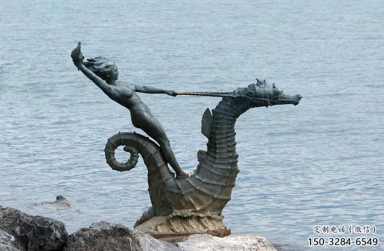 公園河馬雕塑，噴砂發(fā)光雕塑，鑄銅工藝