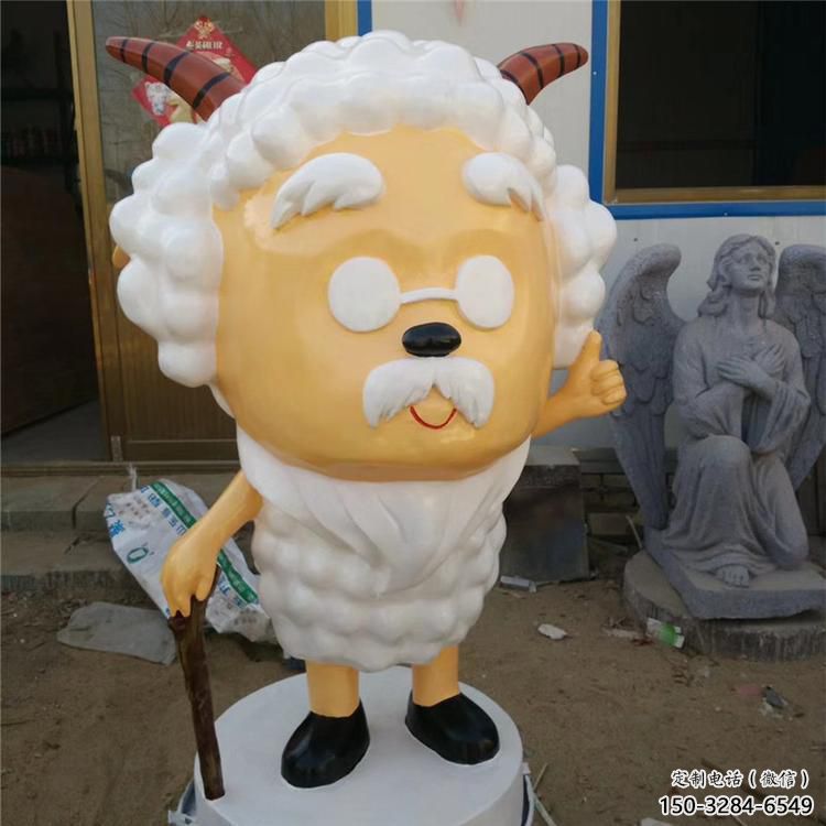 庭院小羊雕塑，鍍金歐式雕塑，卡通形式