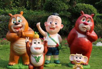 景區維尼熊雕塑，鍍金歐式雕塑，鐵藝材質