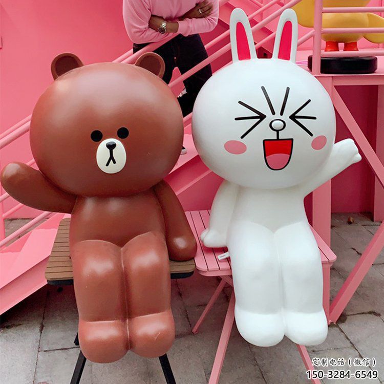 景區布朗熊雕塑，鍍金歐式雕塑，鐵藝材質