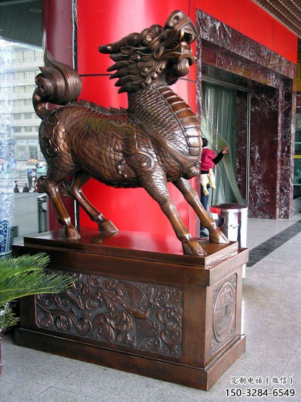 農(nóng)村麒麟雕塑，鏤空海洋雕塑，抽象效果