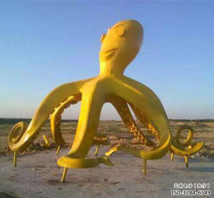 街道烏賊雕塑，鑄銅農耕雕塑，古銅效果