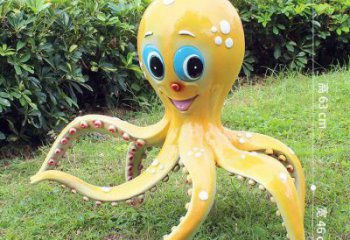 校園烏賊雕塑，拉絲海洋雕塑，卡通主題