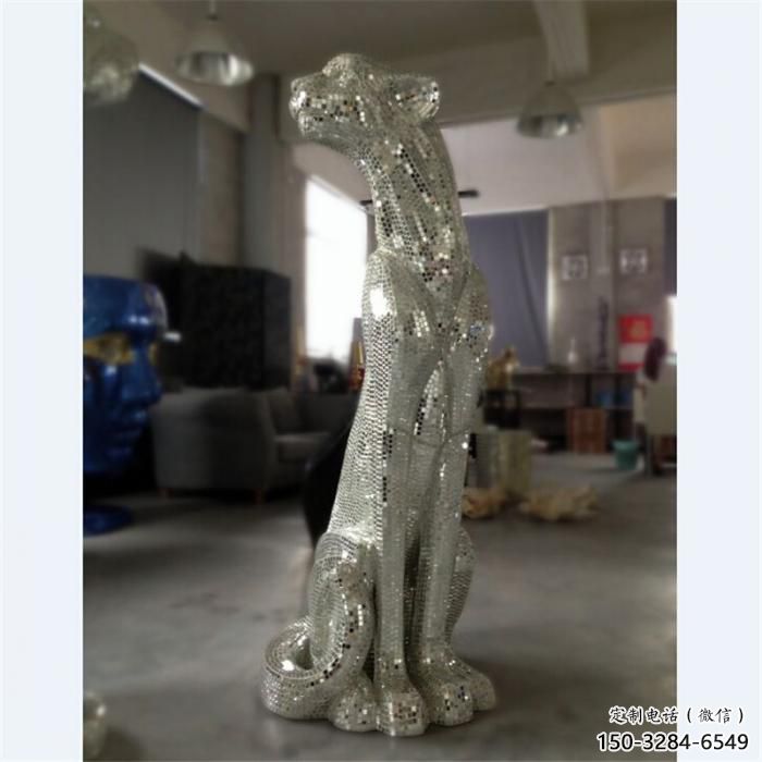 動(dòng)物館獵豹雕塑，鍍銅動(dòng)物雕塑，鍍銅工藝