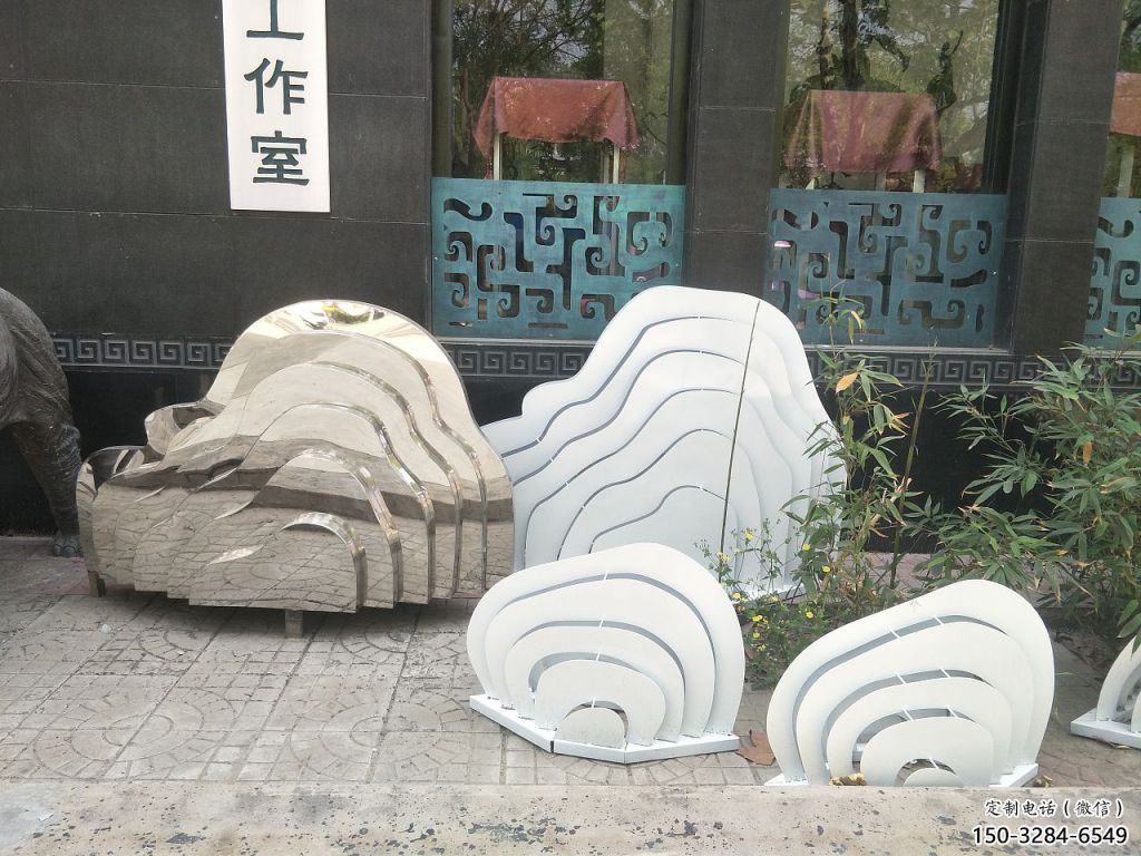 售樓部景觀雕塑，噴砂發光雕塑，烤漆題材