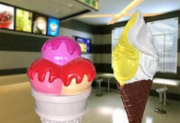 幾何冰淇淋雕塑 店門(mén)口雪糕雕塑 冷飲主題擺件
