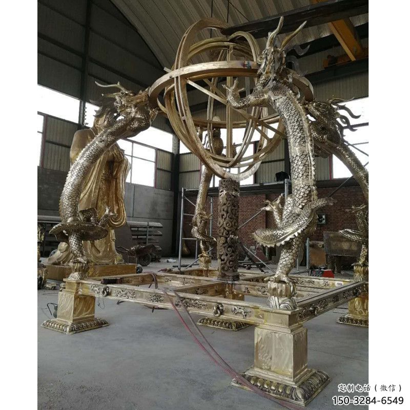 公園渾天儀雕塑，噴砂發光雕塑，鍛造工藝