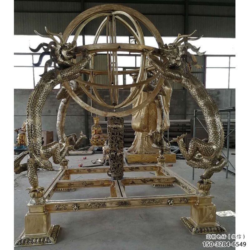 農村渾天儀雕塑，鏤空景觀雕塑，抽象效果